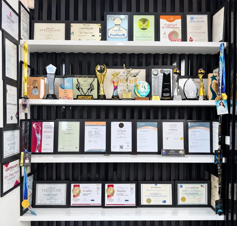 The awards shelf at the academy