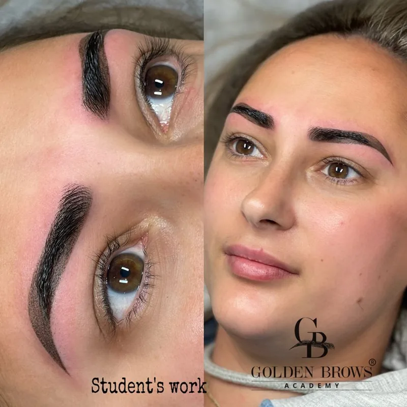 Student's work: brows, before and after