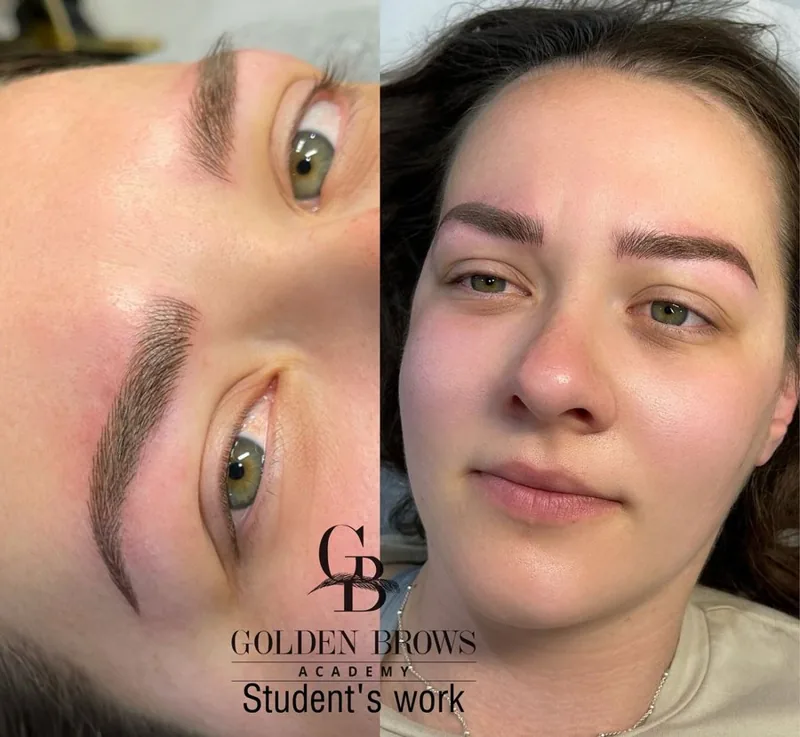 Student's work: brows, before and after