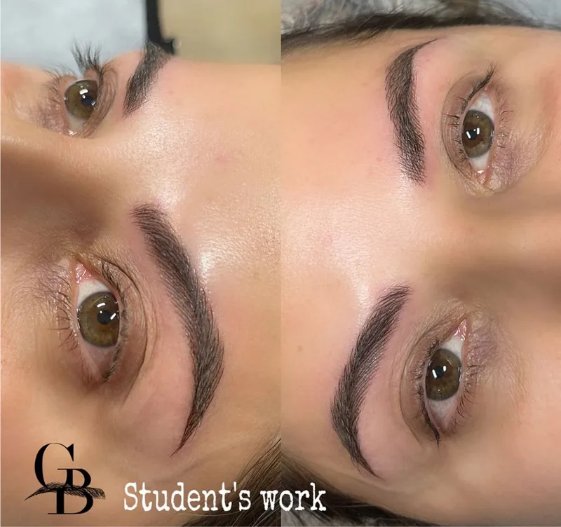 Student's work: brows, before and after