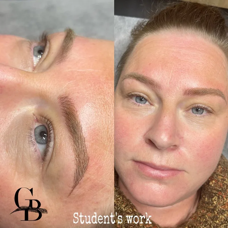 Student's work: brows, before and after