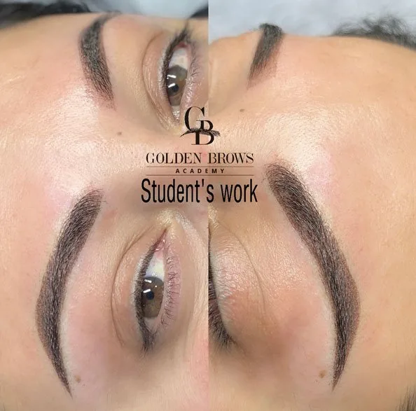 Student's work: brows, before and after